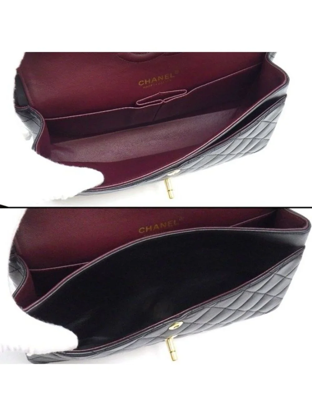 Chanel Shoulder Bag Quilted 25 11.12 Classic Black Bordeaux Lambskin